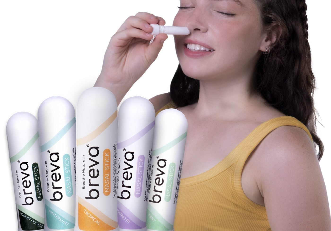 Beş Breva nazal stick aroması yan yana dizili